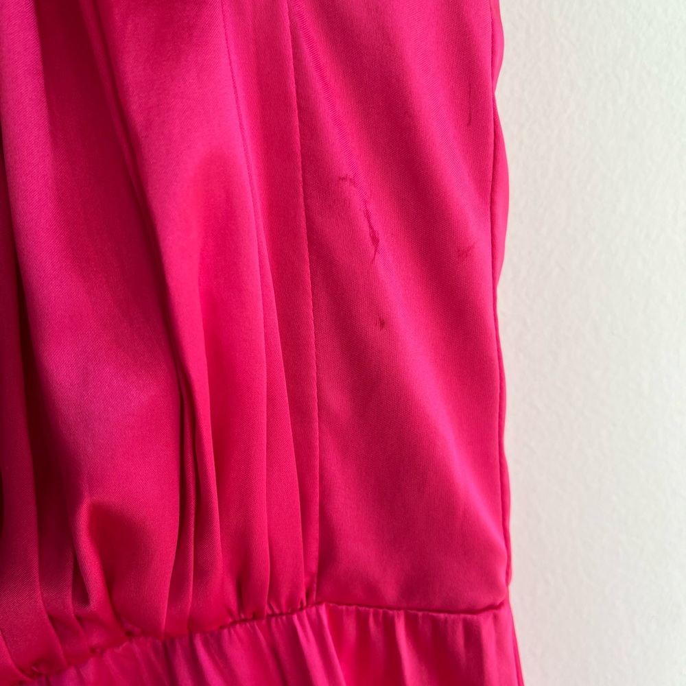 AMUR Pink and Purple Pleated V‑Neck Midi Dress - Picture 6 of 9
